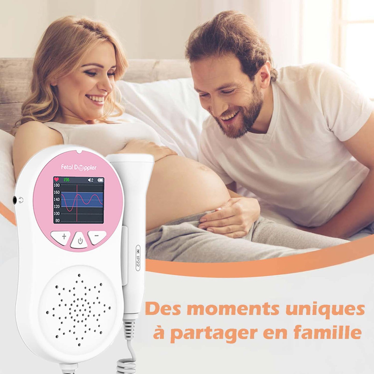 Doppler Fœtal 3 MHz Certifié CE - Usage Professionnel & Personnel avec 250 Ml de Gel fourni livraison 24 à 48h